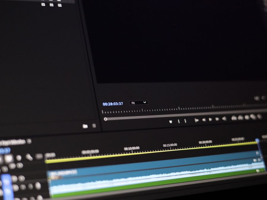 Close-up of a video editing software interface showing timeline and controls.