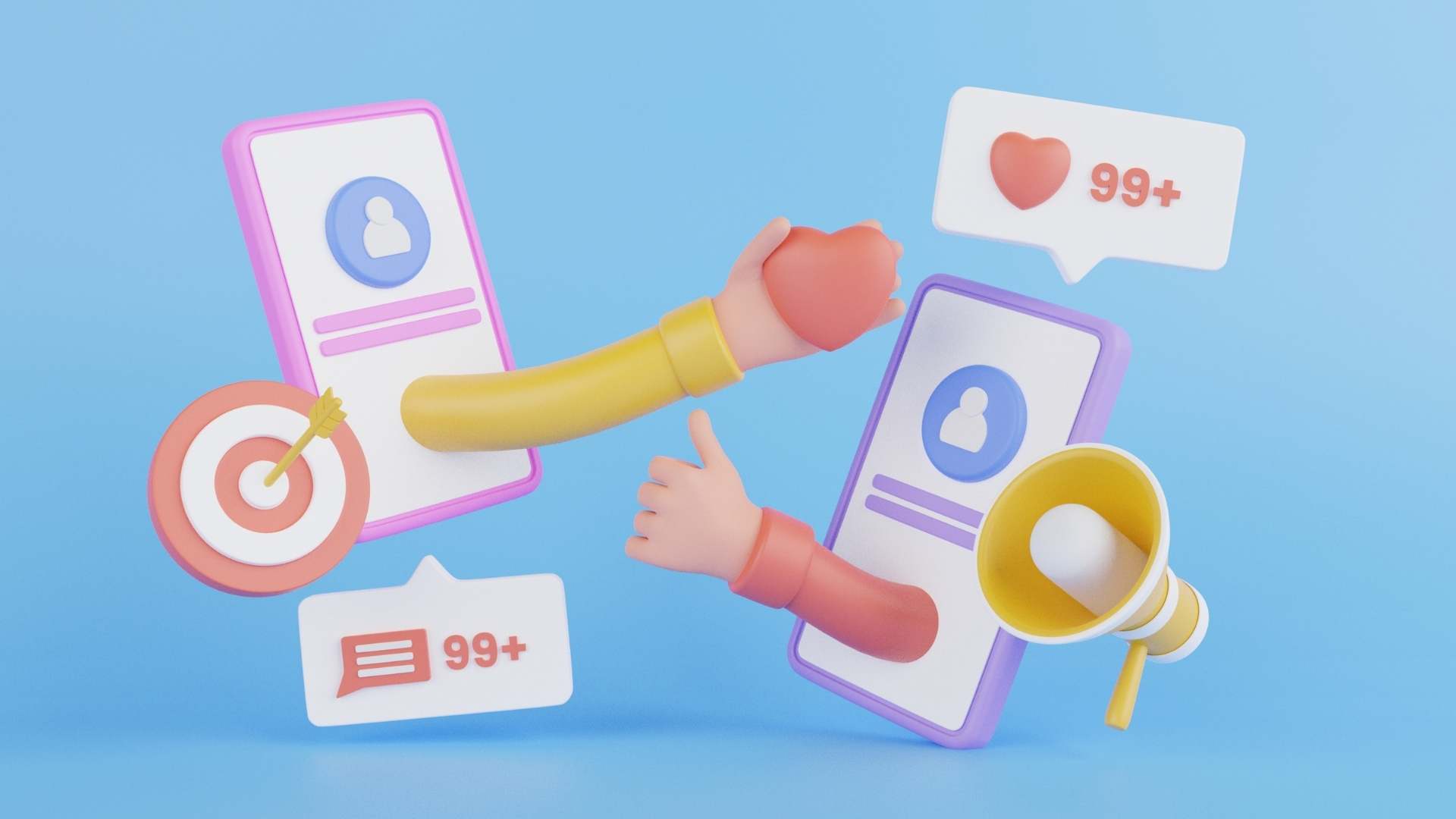 Social media engagement icons